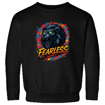 Discover Fearless Lion with Neon Eyes Design Sweatshirts