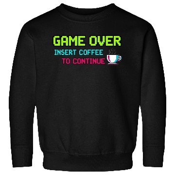 Discover Pixelated Video Game Over Coffee Illustration Sweatshirts