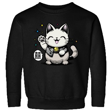 Discover Happy Maneki Neko - double happiness - 招き猫 Sweatshirts