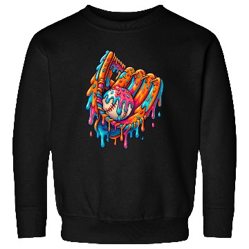 Discover Baseball Drip Ice Cream Sprinkles Baseball Glove  Sweatshirts