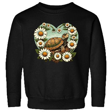 Discover Turtle surrounded by Daisy Heart Design Sweatshirts