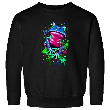 Discover Neon Colorful Frog Art Sweatshirts