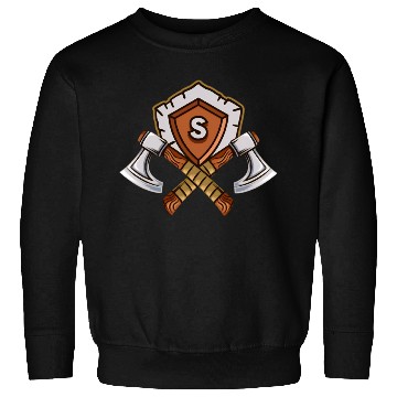 Discover Shield and Axes Emblem Fantasy Logo Sweatshirts