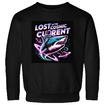 Discover Lost in the Cosmic Shark Adventure Sweatshirts