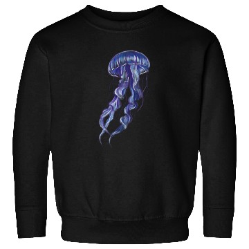 Discover Bioluminescent Purple Jellyfish Illustration Sweatshirts