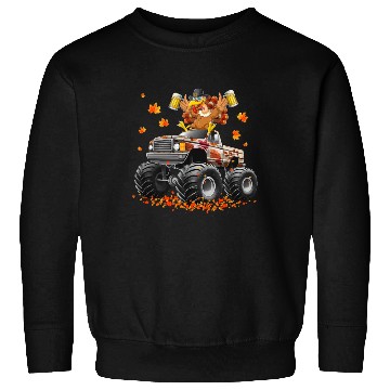 Discover Thanksgiving Beer Turkey Riding Monster Truck  Sweatshirts