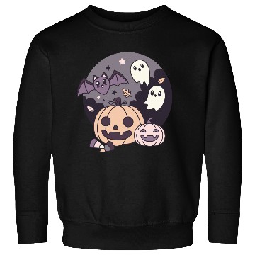 Discover Halloween Kawaii Pumpkin Ghost Bat Sweatshirts