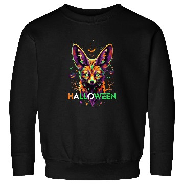 Discover Neon Halloween Fox with Jack-o'-Lanterns Sweatshirts
