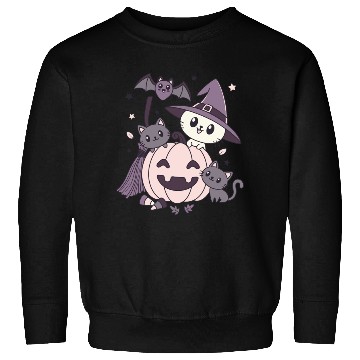 Discover Halloween Kawaii Cat Pumpkin Ghosts Sweatshirts