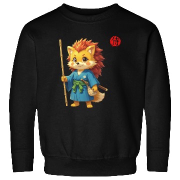 Discover Samurai Hedgehog Anime Character Kanji Art Sweatshirts