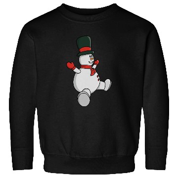 Discover Whimsical Snowman with Top Hat and Scarf Sweatshirts
