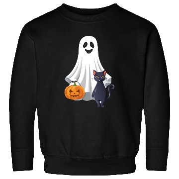 Discover Halloween Ghost Cat Pumpkin Sweatshirts