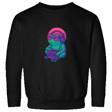 Discover Retro Frog DJ Boombox Graphic Sweatshirts