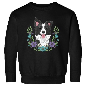 Discover Playful Border Collie Floral Sweatshirts