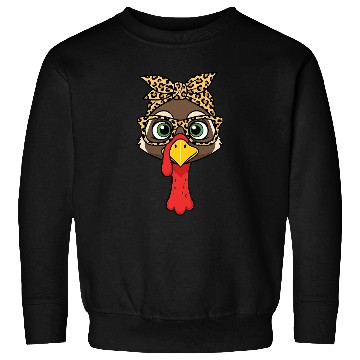 Discover Leopard Print Turkey with Glasses and Headscarf Sweatshirts