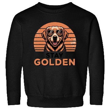 Discover Golden Retriever with Sunglasses Illustration Sweatshirts