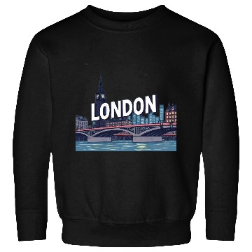 Discover London Night Skyline Illustration Sweatshirts