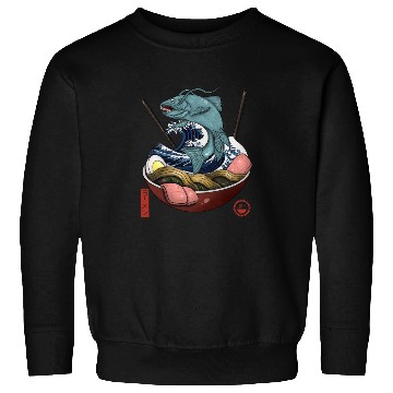 Discover Mythic Samurai Ramen Fish Japanese Art Sweatshirts