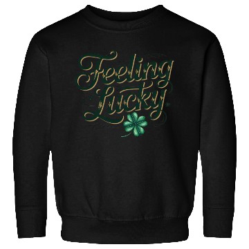 Discover Felling Lucky Shamrock Typography Sweatshirts
