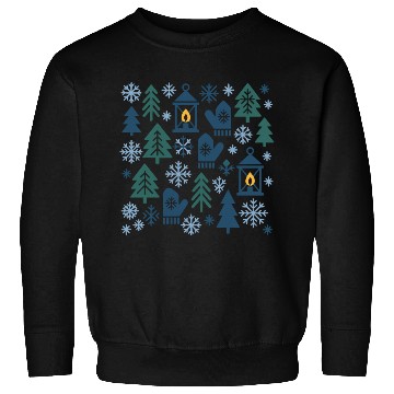 Discover Winter Forest Snowflake Pattern Sweatshirts