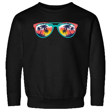 Discover Sunset Palm Tree Tropical Sunglasses Sweatshirts
