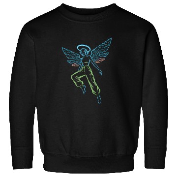 Discover Circuit Angel Digital Wings Tech Halo Streetwear Sweatshirts