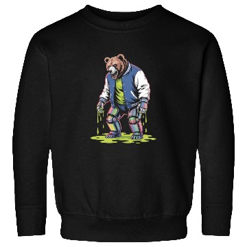 Discover Cyber Toxic Grunge Bear Streetwear Futuristic Sweatshirts