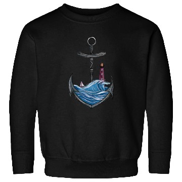 Discover Nautical Anchor with Lighthouse Ocean Seascape Sweatshirts