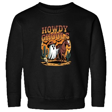 Discover Howdy Ghouls Cowboy Ghost Halloween Sweatshirts