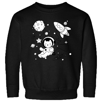 Discover Cosmic Kitty in Space Adventure Sweatshirts