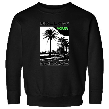 Discover Tropical Palm Tree Sunset Illustration Sweatshirts