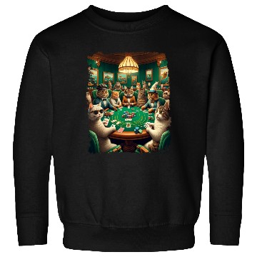 Discover Playing Card Gambling Cat Playing Poker Cards Sweatshirts