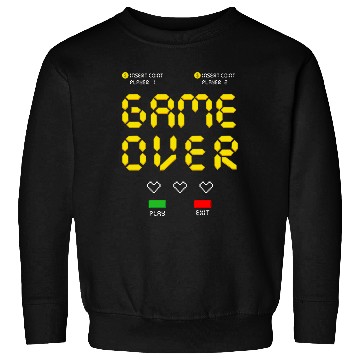 Discover Pixelated Video Game Heart Game Over Sweatshirts