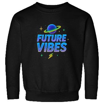 Discover Future Vibes Neon Planet Design Sweatshirts