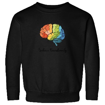 Discover Embrace Neurodiversity - Line Art Rainbow Brain Sweatshirts