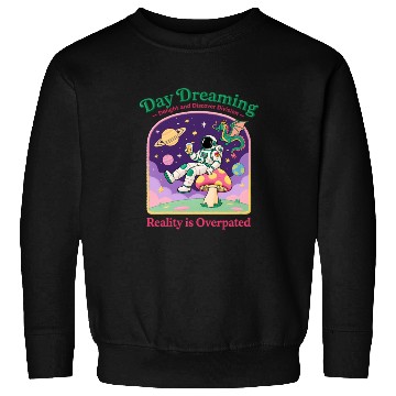 Discover Space Dreamer Astronaut Mushroom Patch Sweatshirts