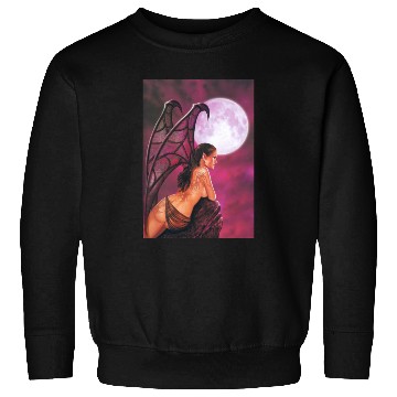 Discover Mystic Moonlit Bat-Winged Woman Sweatshirts