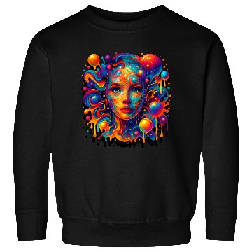 Discover Vivid Psychedelic Woman Portrait Sweatshirts