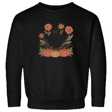 Discover Floral Halloween Flower Pumpkin Ghost Cottagecore Sweatshirts