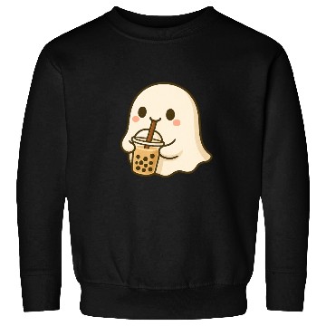 Discover Cute Ghost with Bubble Tea Design Sweatshirts