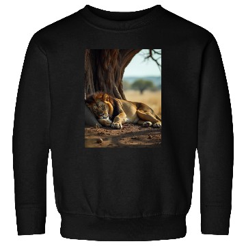 Discover Serene African Lion Resting Scene Sweatshirts