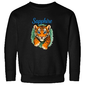Discover Vivid Tiger Cub Illustration - Sapphire Sweatshirts
