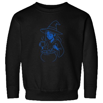 Discover Whimsical Witch Cooking Illustration Sweatshirts