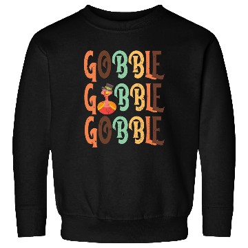 Discover Festive Turkey and Gobble Text Pattern Sweatshirts