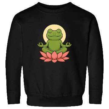 Discover Serene Green Frog Meditation Design Sweatshirts