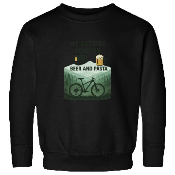 Discover Battery Icon with Beer and Pasta Theme Sweatshirts