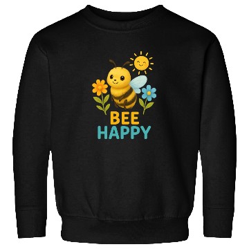 Discover Bee Happy Sweatshirts – Cute Bee with Flowers and Sun