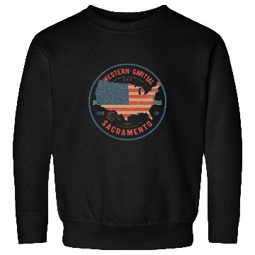 Discover Western-Capital Sacramento Map Badge Sweatshirts