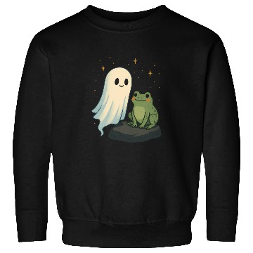 Discover Whimsical Ghost and Frog Friendship Sweatshirts
