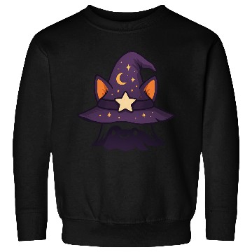 Discover Mystical Cat Witch Hat Design Sweatshirts